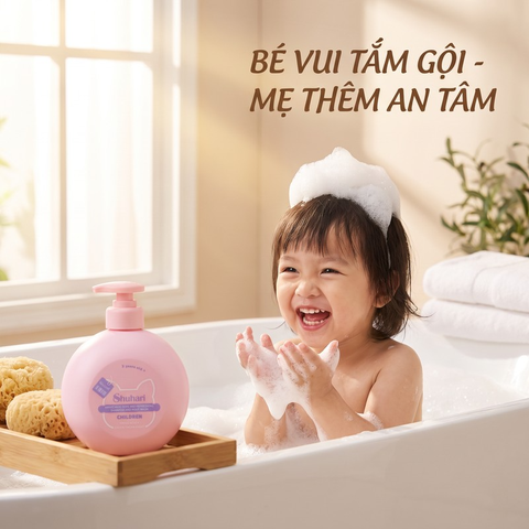 Sữa tắm gội 2 trong 1 cho bé SHUHARI dịu nhẹ 500ml