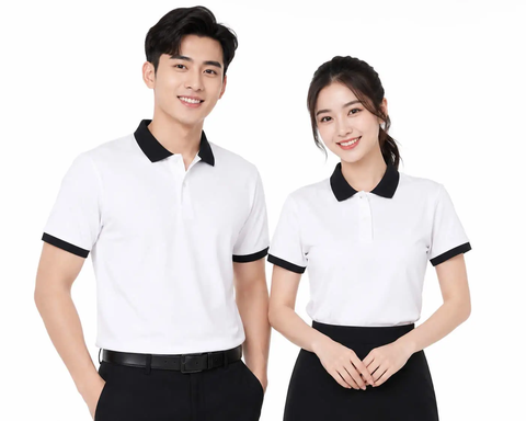 Áo Polo Trắng Phối Cổ Đen