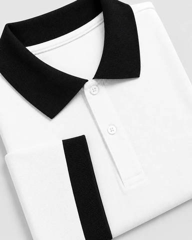 Áo Polo Trắng Phối Cổ Đen