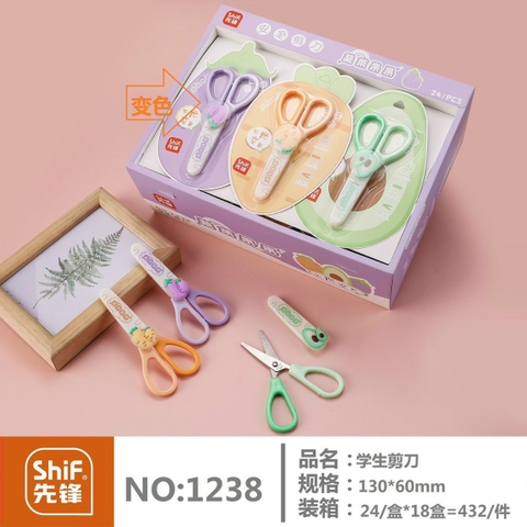 Kéo Cắt Giấy Học Sinh Có Nắp Đậy Hình Trái Cây 1238
