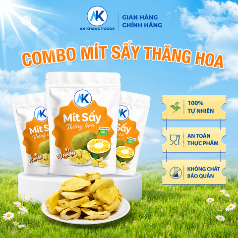 Combo mít sấy thăng hoa nguyên miếng organic vị ngọt tự nhiên gói 40g AnKhang Foods