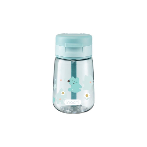 Bình nước trẻ em Goki Hero 350ml thân trắng trong - Xanh ngọc (Song ngữ)