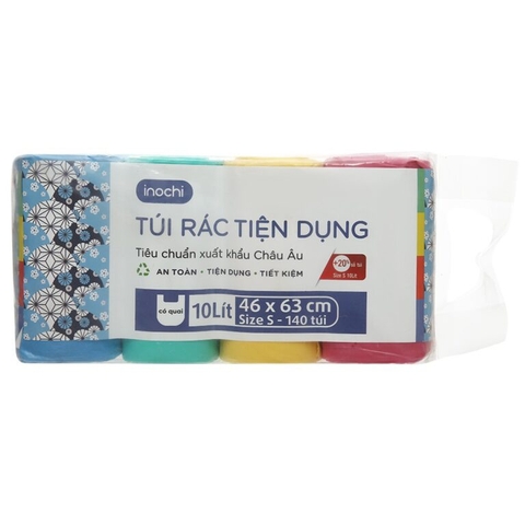 Lô túi rác màu tiện dụng Soji 4 x 10L