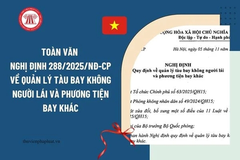 Nghị định số 288/2025/NĐ-CP của Chính phủ: Quy định về quản lý tàu bay không người lái và phương tiện bay khác
