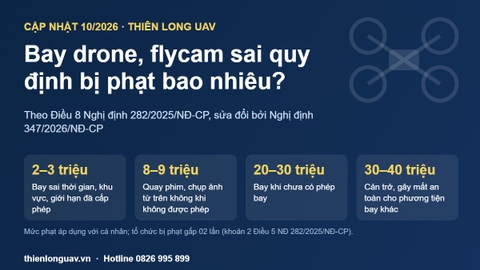 Bay drone, flycam sai quy định bị phạt bao nhiêu? Mức phạt mới nhất 2026