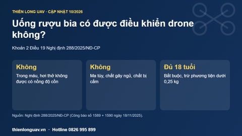 Uống rượu bia có được điều khiển drone không? Điều kiện độ tuổi, sức khỏe người điều khiển