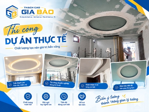 Dự án thi công trần thạch cao đường tròn vô cực