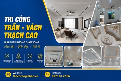 Thiết kế vách ngăn thạch cao cách âm căn hộ Vinhomes - Hà Nội