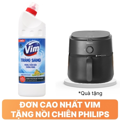 Gel tẩy bồn cầu và nhà tắm VIM trắng sáng hương chanh sả chai 870ml