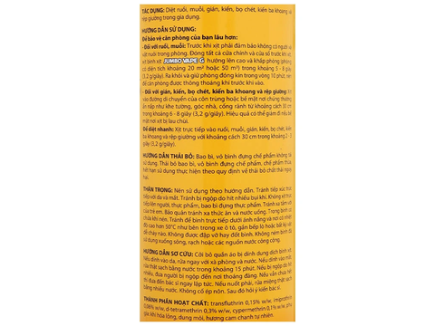 Bình xịt côn trùng Jumbo Vape G hương cam chanh 600ml