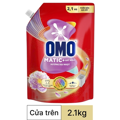 Nước giặt OMO Matic cửa trên chuyên gia giữ màu túi 2.1kg
