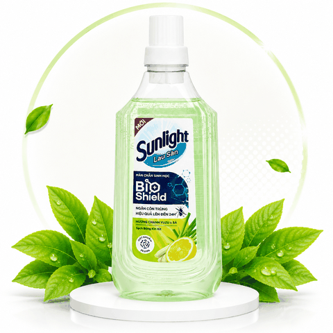 Nước lau sàn Sunlight bioshield hương chanh yuzu và sả chai 1kg