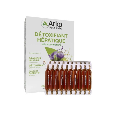 Nước giải độc gan Arkofluides Detoxifiant Hepatique ARKOPHARMA H/20 ống