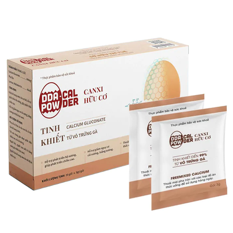 DDA-CAL POWDER Canxi hữu cơ DDA H/20 gói hỗ trợ bổ sung canxi cho cơ thể