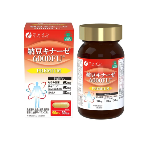 Nattokinase 6000FU hỗ trợ bổ não, ngừa tai biến mạch máu não FINE JAPAN H/90V