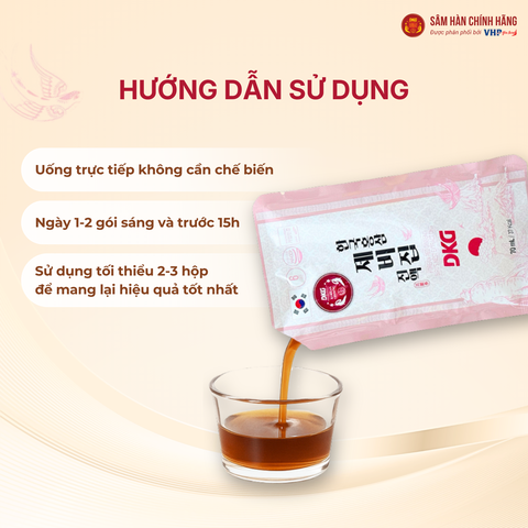 Nước Yến Sào Hồng Sâm DKG (Korean red ginseng Bird's nest Extract DKG) 70ml*30gói/hộp