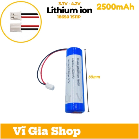Pin sạc 3.7V Dung lượng 2500mAh - Jack nối PH 2.0mm 2P