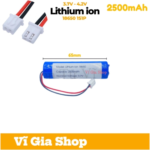 Pin sạc 3.7V Dung lượng 2500mAh - Jack nối XH 2.54mm 2P