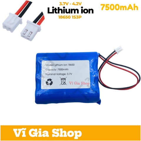 Pin Sạc 3.7V 7500mAh Tích Hợp Mạch Bảo Vệ Jack XH 2.54mm 2P