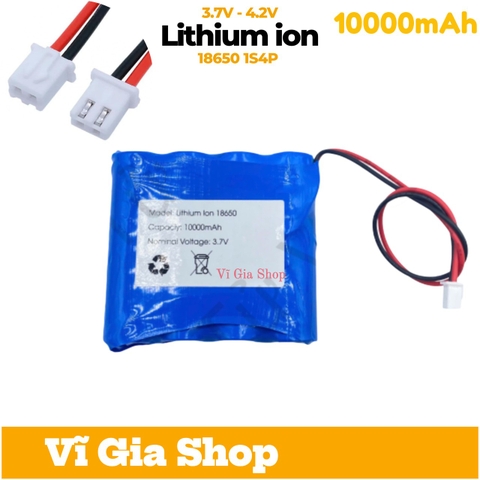 Pin Sạc 3.7V 10000mAh Tích Hợp Mạch Bảo Vệ Jack XH 2.54mm 2P