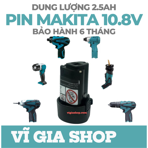 Pin Đóng Makita 10.8V - 12V 2.5Ah Nhận Sạc Cốc Makita BL1030 - Pin Máy Khoang - Vĩ Gia Shop