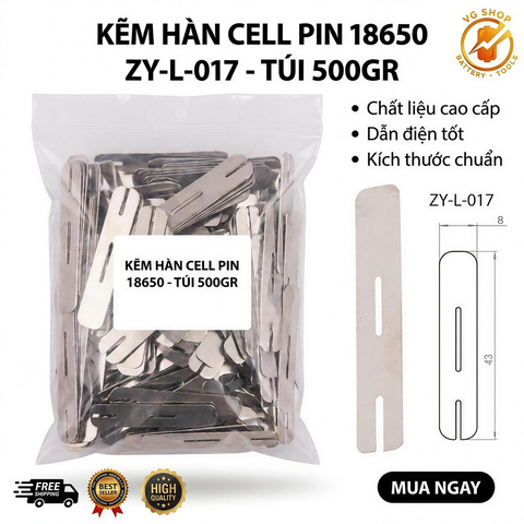 Kẽm Miếng Thanh Đơn 2P Dài 43mm Rộng 8mm Dày 0.2mm Mã ZY-L-017 (Túi 500g)