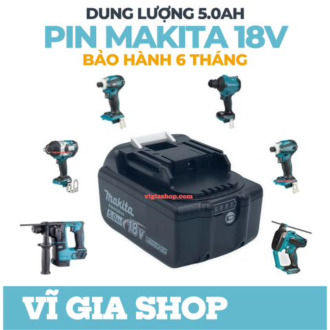Pin Makita 18V Vỏ Giống Zin Nhận Sạc Adapter - Pin Máy Khoan Dòng Xả Cao 50A