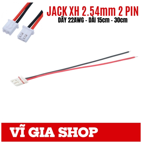 Jack Nối XH 2.54mm 2P Kèm Dây 22AWG (15cm / 30cm) - Vĩ Gia Shop