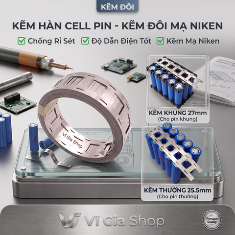 Cuộn Kẽm Đôi Hàn Cell Pin 18650 Bản Rộng 25.5mm & 27mm (Cuộn 500g Mạ Niken)