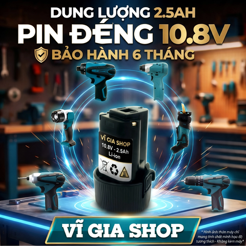 Pin Thay Thế 10.8V - 12V 2.5Ah Chân Chọt Nhét Báng (Tương Thích Máy M-Series Đời Cũ)