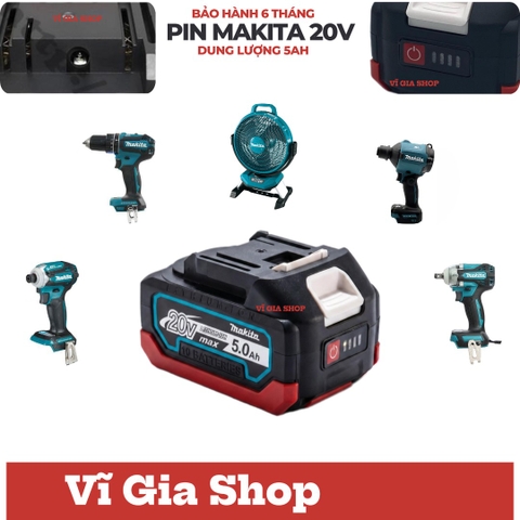 Pin Đóng 20V 5.0Ah Chân Pin Phổ Thông Chống Sốc - Vĩ Gia Shop