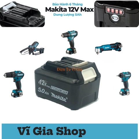 Pin Makita 12V Max Dung lượng 5000mAh - Sử dụng sạc Makita hãng Bảo Hành 6 tháng