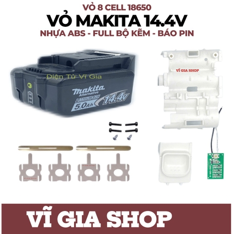 Vỏ Pin Makita 14.4V 2 Hàng Chân Sạc Adapter Có LED Báo Pin 3 Mức - Vĩ Gia Shop