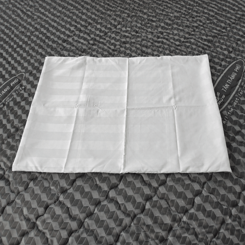 Vỏ Gối Trắng Sọc Lụa 50x70cm VG105 – Hàng Mới 100%
