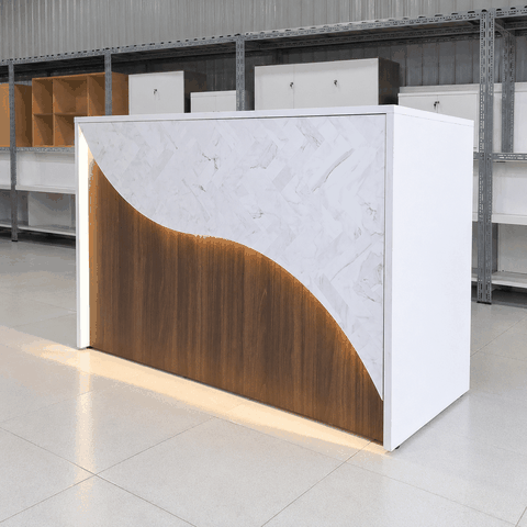 Quầy lễ tân gỗ hiện đại 1200x500x800mm QUAY047