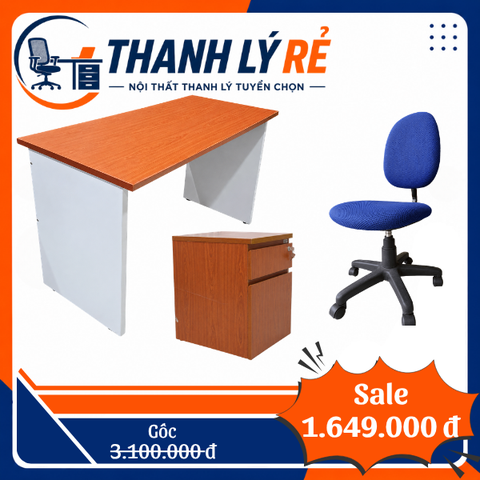 Combo bàn tủ ghế làm việc trọn bộ COMBO053