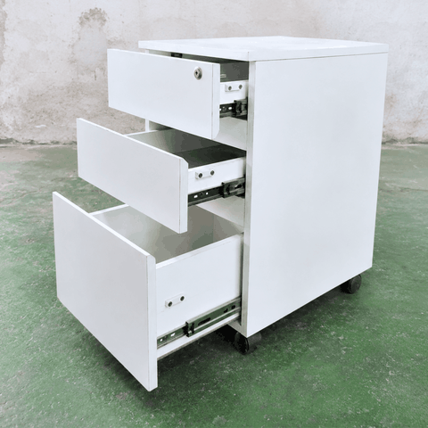 Tủ gỗ 3 ngăn kéo màu trắng 400x500x600mm TU062