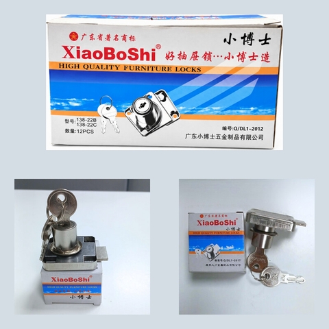 Hộp 12 Ổ Khóa Tủ Mặt Vuông XiaoBoShi Dùng Cho Tủ Gỗ Hộc Bàn COMBO120
