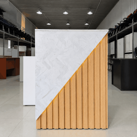 Quầy lễ tân gỗ hiện đại 800x430x1100mm QUAY048