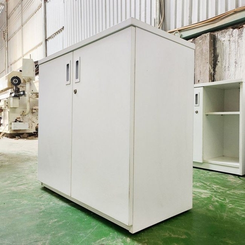 Tủ hồ sơ thấp 2 cánh màu trắng 1000x400x850mm TU064