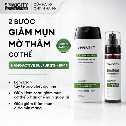 Combo Sữa tắm mụn lưng 250ml và Xịt mụn lưng 100ml