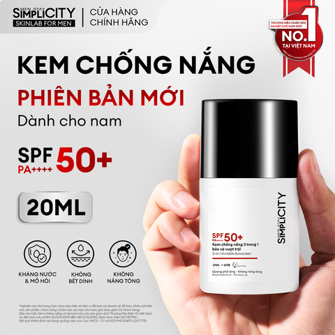 Kem chống nắng 3 trong 1 bảo vệ vượt trội Invisible Sunscreen 20ml SPF 50+ PA++++