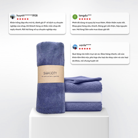 Khăn lau mặt, khăn tắm cao cấp Microfiber 35cm x 75cm