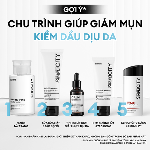 Serum Calm giảm mụn kiềm dầu BHA + Phức hợp thảo mộc 30ml