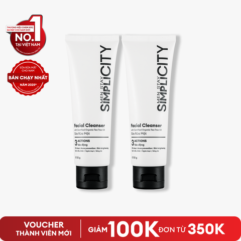 Combo 2 tuýp Sữa rửa mặt sạch dầu nhờn, ngừa mụn