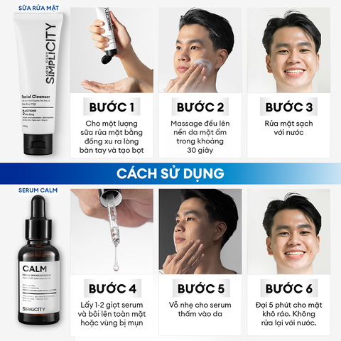 Combo Acne Duo giảm mụn sưng viêm: Sữa rửa mặt 100g và Serum Calm 30ml