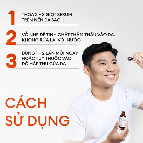Serum Vital dưỡng trắng mờ thâm phức hợp Peptide + 5% Niacinamide 30ml