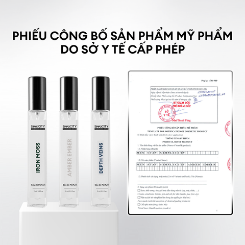 Nước hoa cao cấp Men Stay Simplicity Amber Ember/Iron Moss/Depth Veins Eau De Parfum 9ml