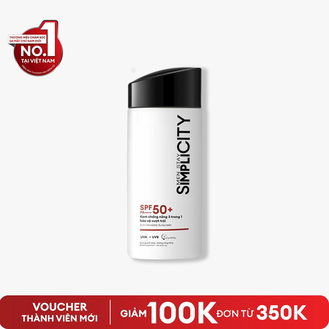 Kem chống nắng 3 trong 1 bảo vệ vượt trội Invisible Sunscreen 80ml với SPF 50+ PA++++
