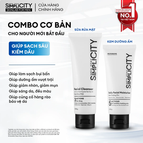 Combo chăm sóc da làm sạch bảo vệ toàn diện Starter Duo: Sữa rửa mặt x Kem dưỡng ẩm